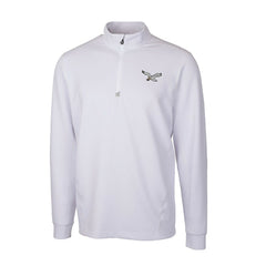 Philadelphia Eagles Cutter & Buck Traverse Stretch Quarter-Zip Pullover White - NFL