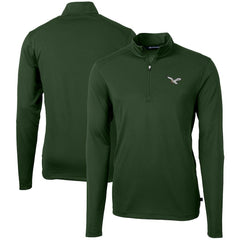 Philadelphia Eagles Cutter & Buck Virtue Eco Pique Recycled Quarter-Zip Pullover Hunter Green - NFL