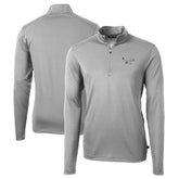 Philadelphia Eagles Cutter & Buck Virtue Eco Pique Recycled Quarter-Zip Pullover Silver - NFL
