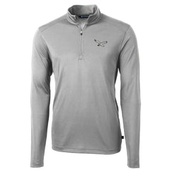 Philadelphia Eagles Cutter & Buck Virtue Eco Pique Recycled Quarter-Zip Pullover Silver - NFL