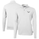 Philadelphia Eagles Cutter & Buck Virtue Eco Pique Recycled Quarter-Zip Pullover White - NFL