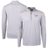 Philadelphia Eagles Cutter & Buck Virtue Eco Pique Micro Stripe Recycled Quarter-Zip Pullover Top White - NFL