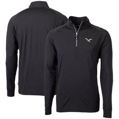 Philadelphia Eagles Cutter & Buck Eco Knit Stretch Recycled Quarter-Zip Pullover Black - NFL