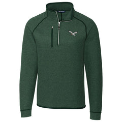 Philadelphia Eagles Cutter & Buck Mainsail Sweater-Knit Half-Zip Pullover Jacket Heather Green - NFL
