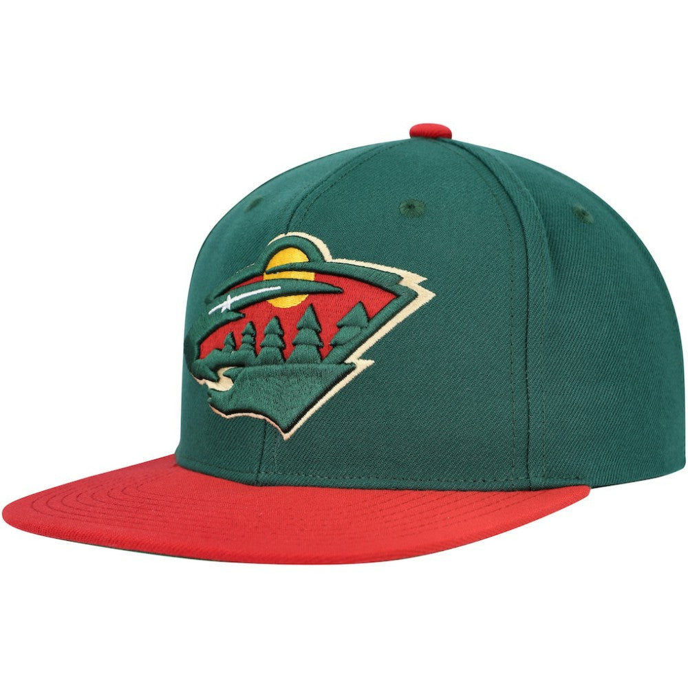 Minnesota Wild - Mitchell & Ness Core Team Ground 2.0 Snapback Hat Green