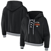 Miami Dolphins WEAR by Erin Andrews Women's Lace-Up Pullover Hoodie Black - NFL