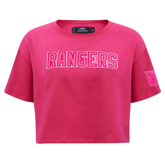 New York Rangers Pro Standard Women's Triple Pink Cropped Boxy T-Shirt