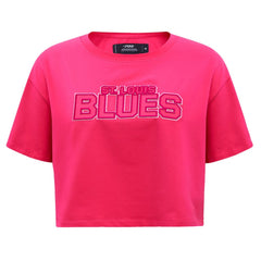 St. Louis Blues - Pro Standard Women's Triple Pink Cropped Boxy T-Shirt