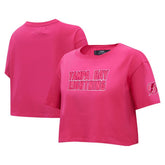 Tampa Bay Lightning - Pro Standard Women's Triple Pink Cropped Boxy T-Shirt
