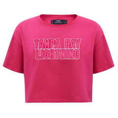 Tampa Bay Lightning - Pro Standard Women's Triple Pink Cropped Boxy T-Shirt