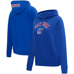 New York Rangers Pro Standard Women's Classic Chenille Pullover Hoodie Blue