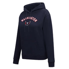 Washington Capitals Pro Standard Women's Classic Chenille Pullover Hoodie Navy