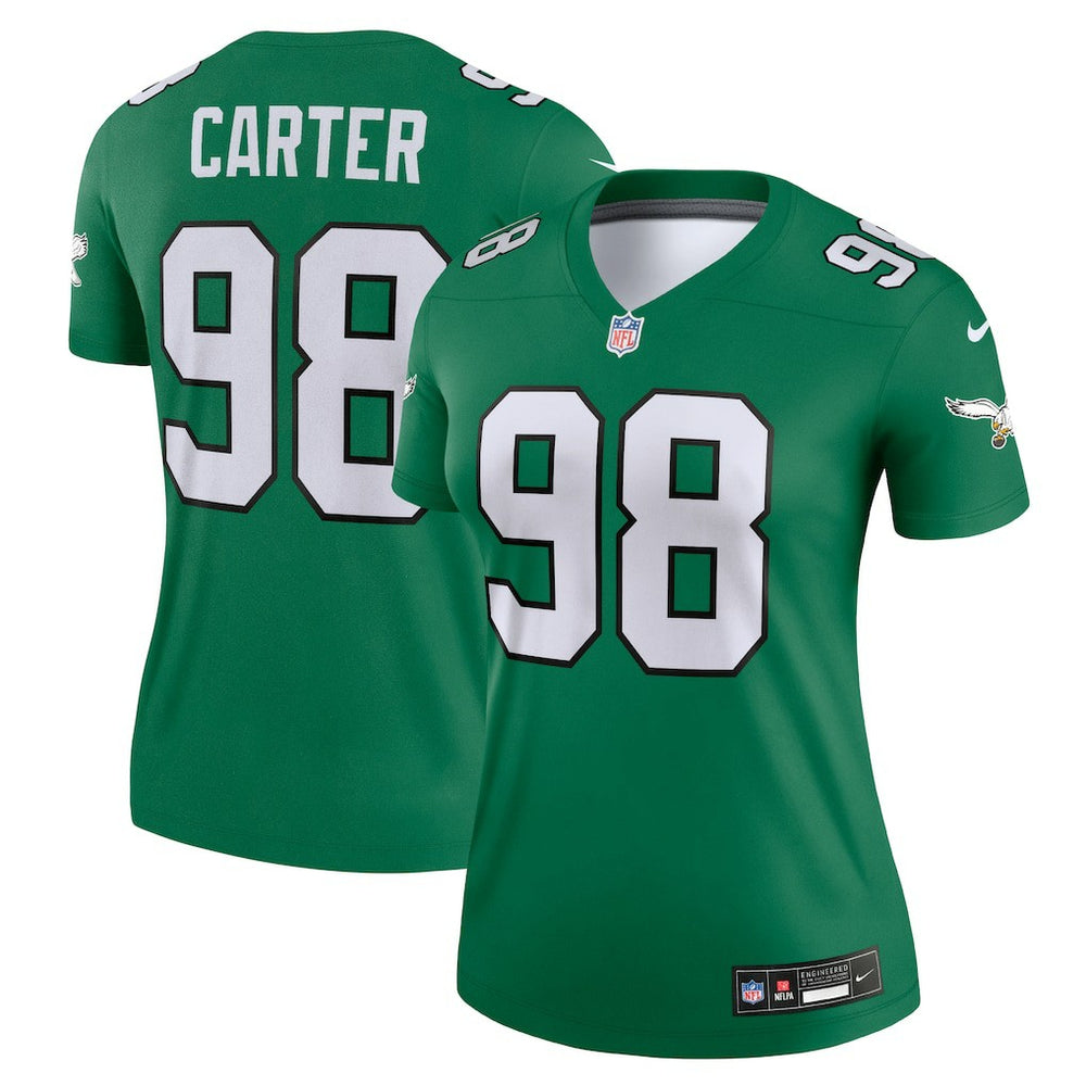 Jalen Carter Philadelphia Eagles Women's Alternate Legend Player Performance Top Kelly Green - Nike