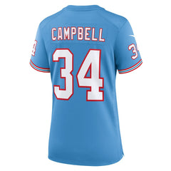 Earl Campbell Tennessee Titans Women's Oilers Throwback Retired Player Game Jersey Light Blue - Nike