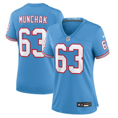 Mike Munchak Tennessee Titans Women's Oilers Throwback Retired Player Game Jersey Light Blue - Nike
