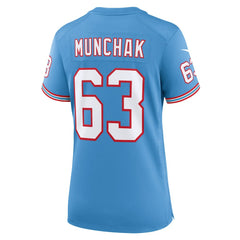 Mike Munchak Tennessee Titans Women's Oilers Throwback Retired Player Game Jersey Light Blue - Nike