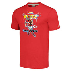 Travis Kelce Kansas City Chiefs Homage Unisex NFL Blitz Player Tri-Blend T-Shirt Heathered Red - NFL