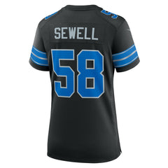 Penei Sewell Detroit Lions Women's 2nd Alternate Game Jersey Black - Nike
