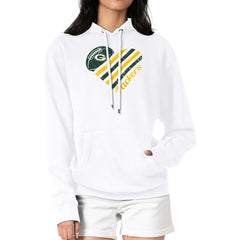 Green Bay Packers G-III 4Her by Carl Banks Women's Heart Graphic Fleece Pullover Hoodie White - NFL