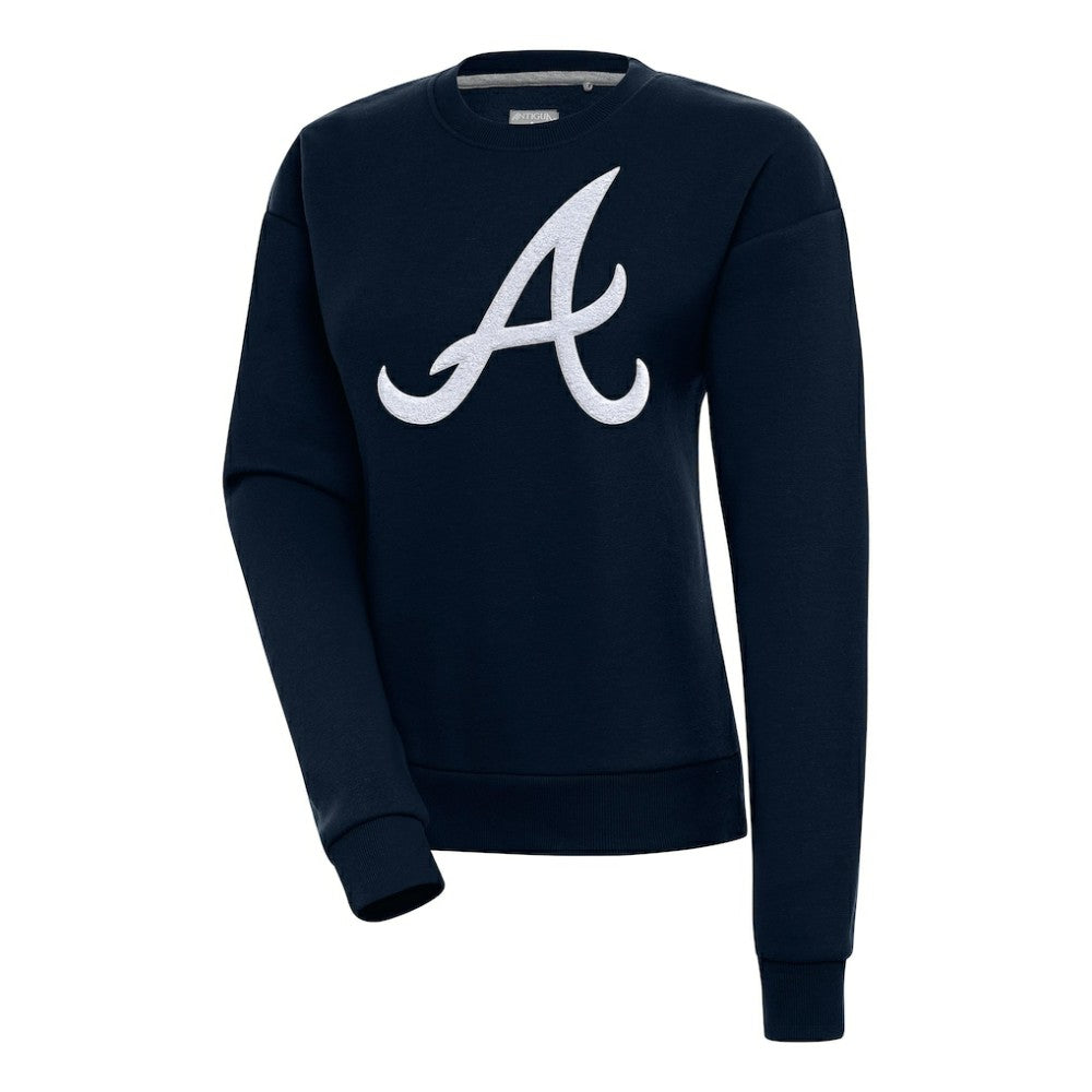 Atlanta Braves Antigua Women's Victory Chenille Pullover Sweatshirt for sale