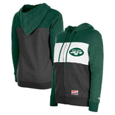 New York Jets New Era Women's Color-Block Full-Zip Hoodie Green - NFL