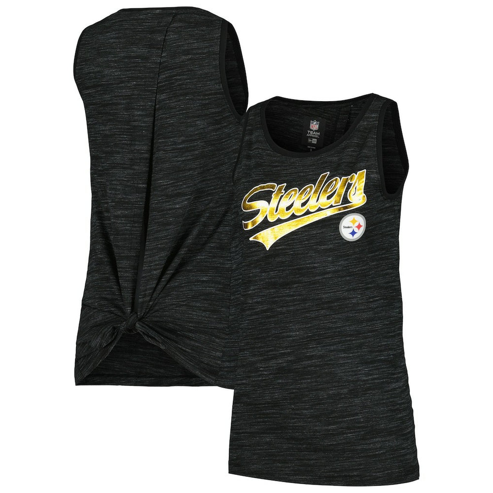 Pittsburgh Steelers New Era Women's Space Dye Active Tank Top Black - NFL