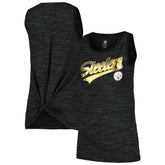 Pittsburgh Steelers New Era Women's Space Dye Active Tank Top Black - NFL