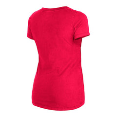 San Francisco 49ers New Era Women's Enzyme Wash Low V-Neck T-Shirt Scarlet - NFL