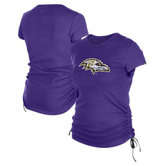 Baltimore Ravens New Era Women's Ruched Side T-Shirt Purple - NFL