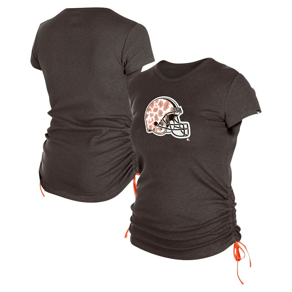 Cleveland Browns New Era Women's Ruched Side T-Shirt Brown - NFL