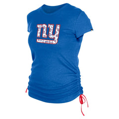 New York Giants New Era Women's Ruched Side T-Shirt Royal - NFL