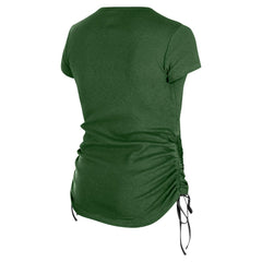 New York Jets New Era Women's Ruched Side T-Shirt Green - NFL