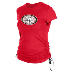 San Francisco 49ers New Era Women's Ruched Side T-Shirt Red - NFL