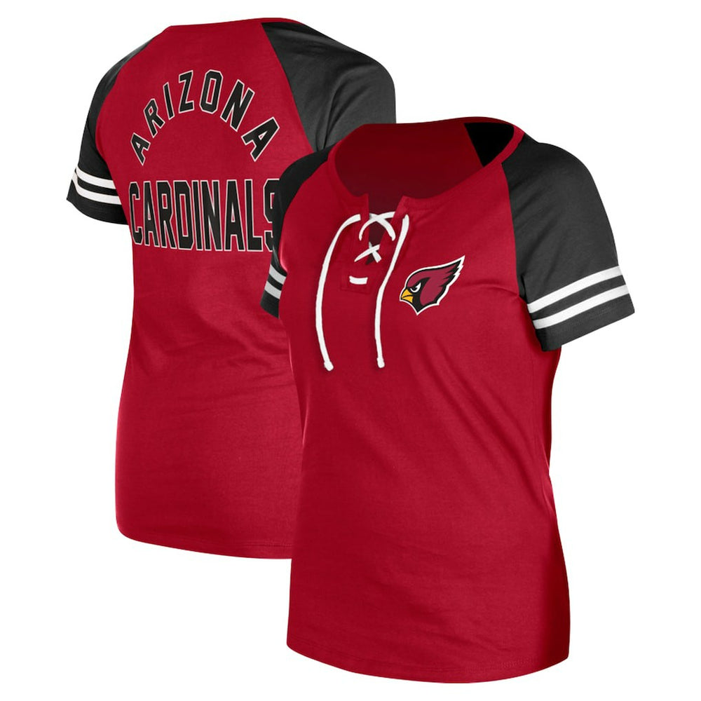 Arizona Cardinals New Era Women's Lace-Up Raglan T-Shirt Cardinal - NFL