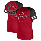 Arizona Cardinals New Era Women's Lace-Up Raglan T-Shirt Cardinal - NFL