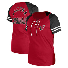 Arizona Cardinals New Era Women's Lace-Up Raglan T-Shirt Cardinal - NFL