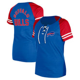 Buffalo Bills New Era Women's Lace-Up Raglan T-Shirt Royal - NFL