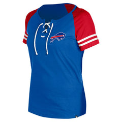 Buffalo Bills New Era Women's Lace-Up Raglan T-Shirt Royal - NFL