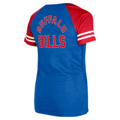 Buffalo Bills New Era Women's Lace-Up Raglan T-Shirt Royal - NFL