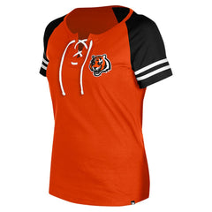 Cincinnati Bengals New Era Women's Lace-Up Raglan T-Shirt Orange - NFL