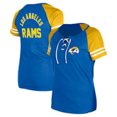 Los Angeles Rams New Era Women's Lace-Up Raglan T-Shirt Royal - NFL