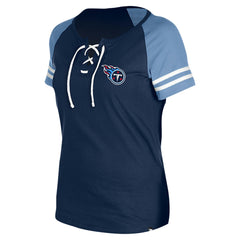 Tennessee Titans New Era Women's Lace-Up Raglan T-Shirt Navy - NFL