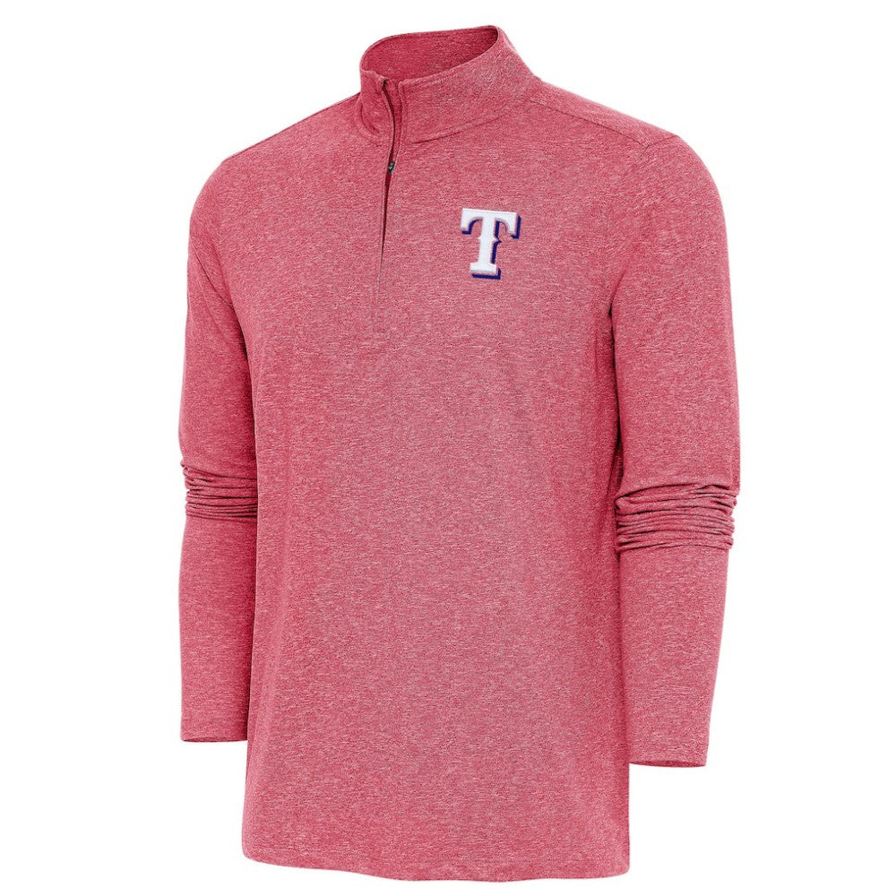 Texas Rangers Antigua Hunk Quarter-Zip Pullover Top Lifestyle