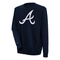 Atlanta Braves Antigua Victory Crewneck Chenille Pullover Sweatshirt Lifestyle