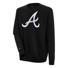 Atlanta Braves Antigua Victory Crewneck Chenille Pullover Sweatshirt Clearance