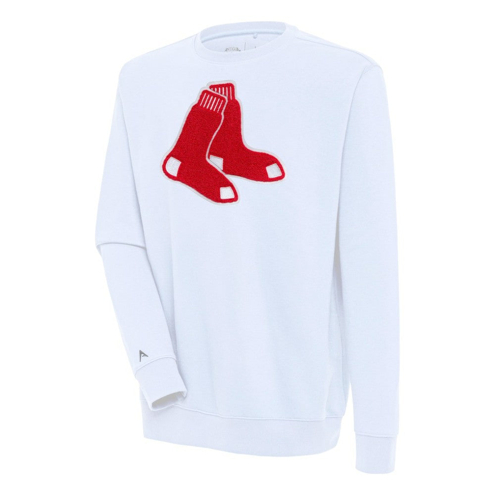 Boston Red Sox Antigua Victory Crewneck Chenille Pullover Sweatshirt Online