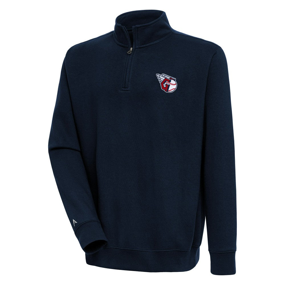 Cleveland Guardians Antigua Victory Quarter-Zip Pullover Top Clearance