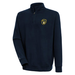 Milwaukee Brewers Antigua Victory Quarter-Zip Pullover Top Clearance