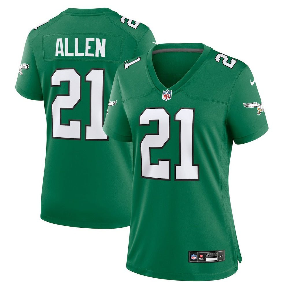 Eric Allen Philadelphia Eagles Women's Alternate Game Jersey Kelly Green - Nike