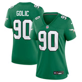 Mike Golic Philadelphia Eagles Women's Alternate Game Jersey Kelly Green - Nike